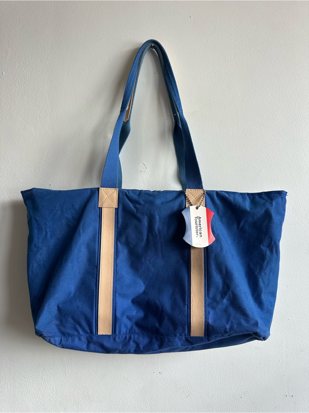 Vintage American Tourister Blue Canvas Travel Tote Bag | Carry-On Original Tag